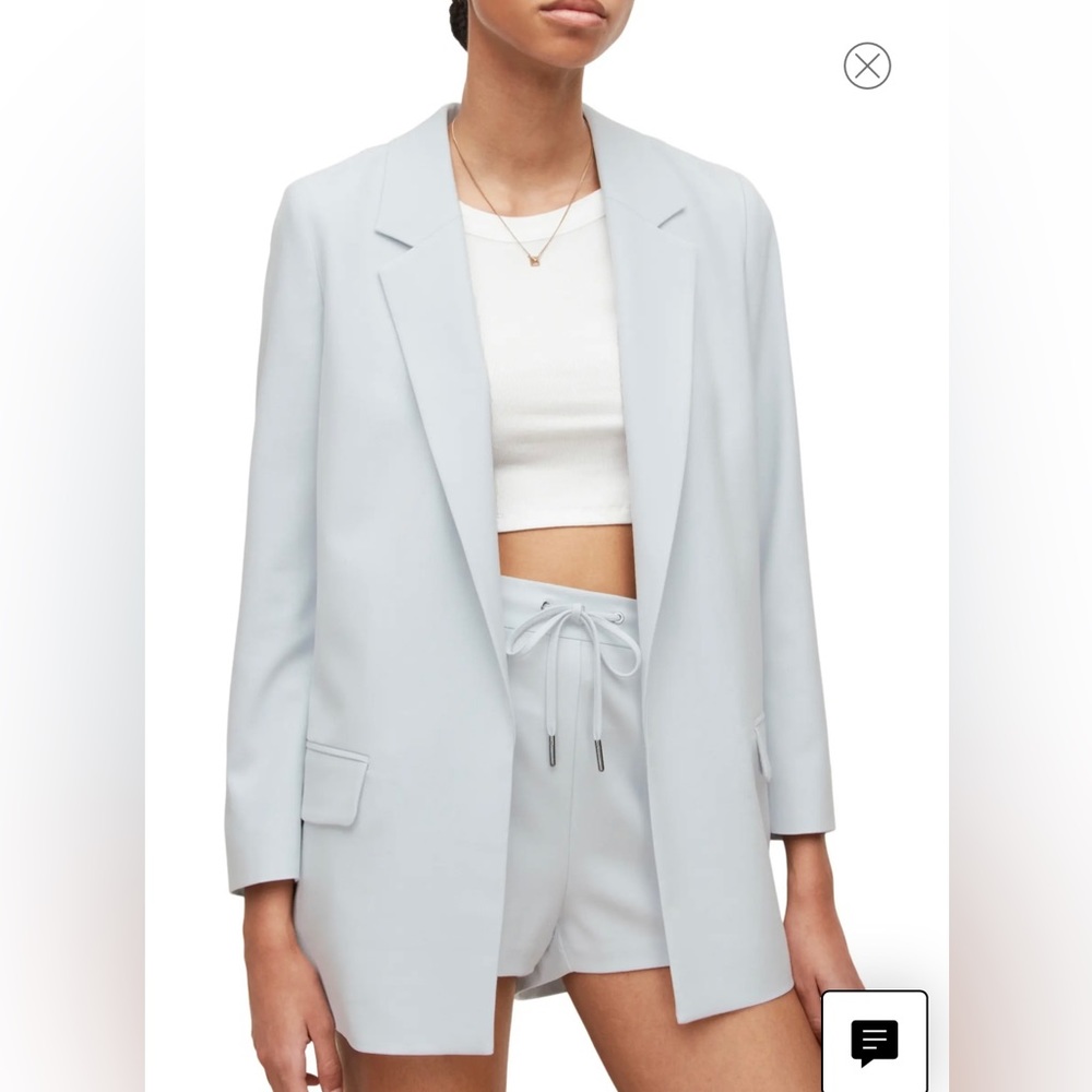 Allsaints Aleida Tri Blazer, powdered blue, size 2
